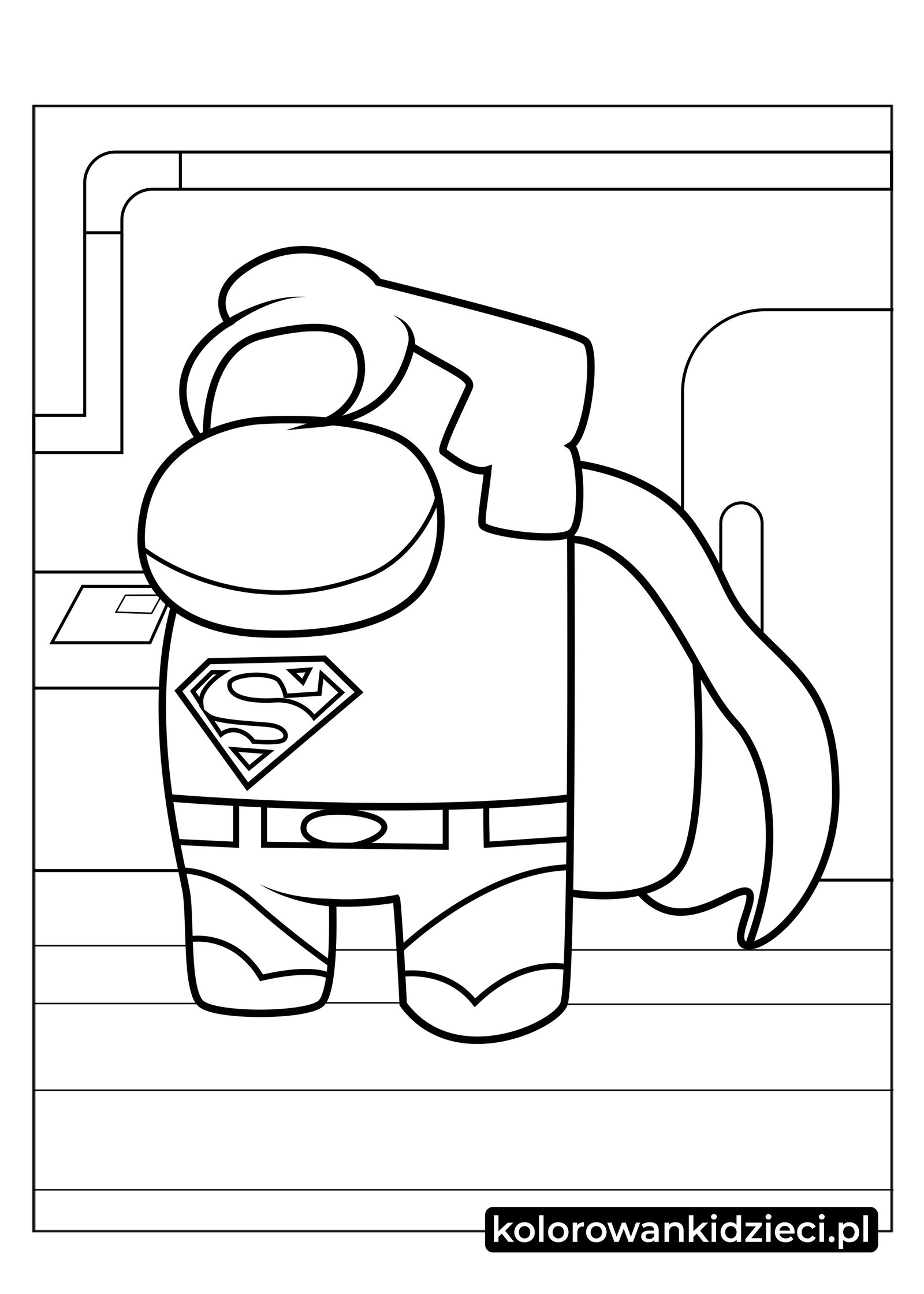 Among-Us-Kolorowanie-skóry-Supermana-w