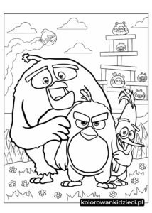 Angry-birds-Kolorowanka-Czerwony-Chuck-i-Bomba