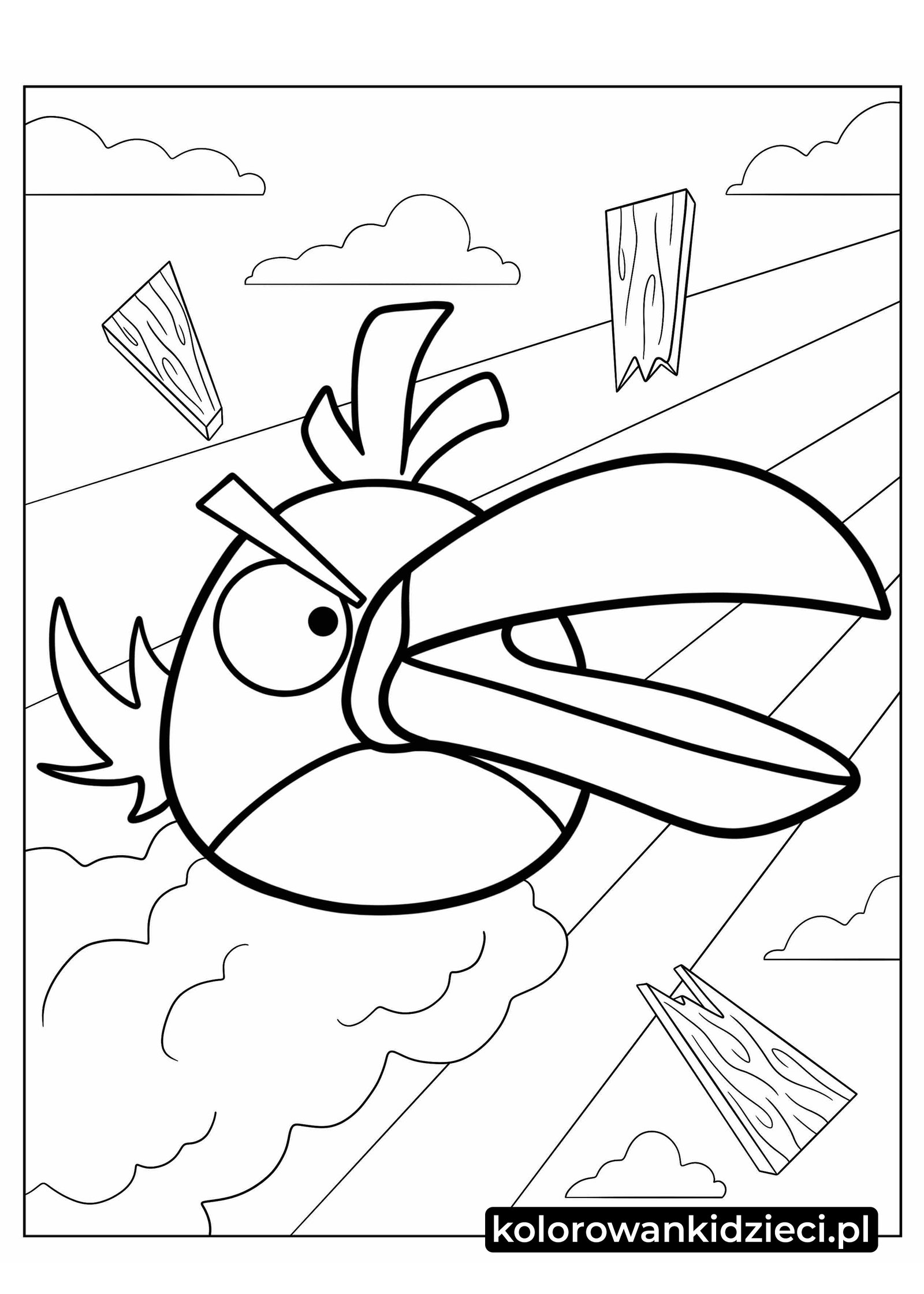 Kolorowanka do druku Angry birds Hal Atakujący Świnie Kreskówka Angry birds Kolorowanka-Hal-Atakujący-Świnie-Kreskówka-Arkusz-Kolorowanka