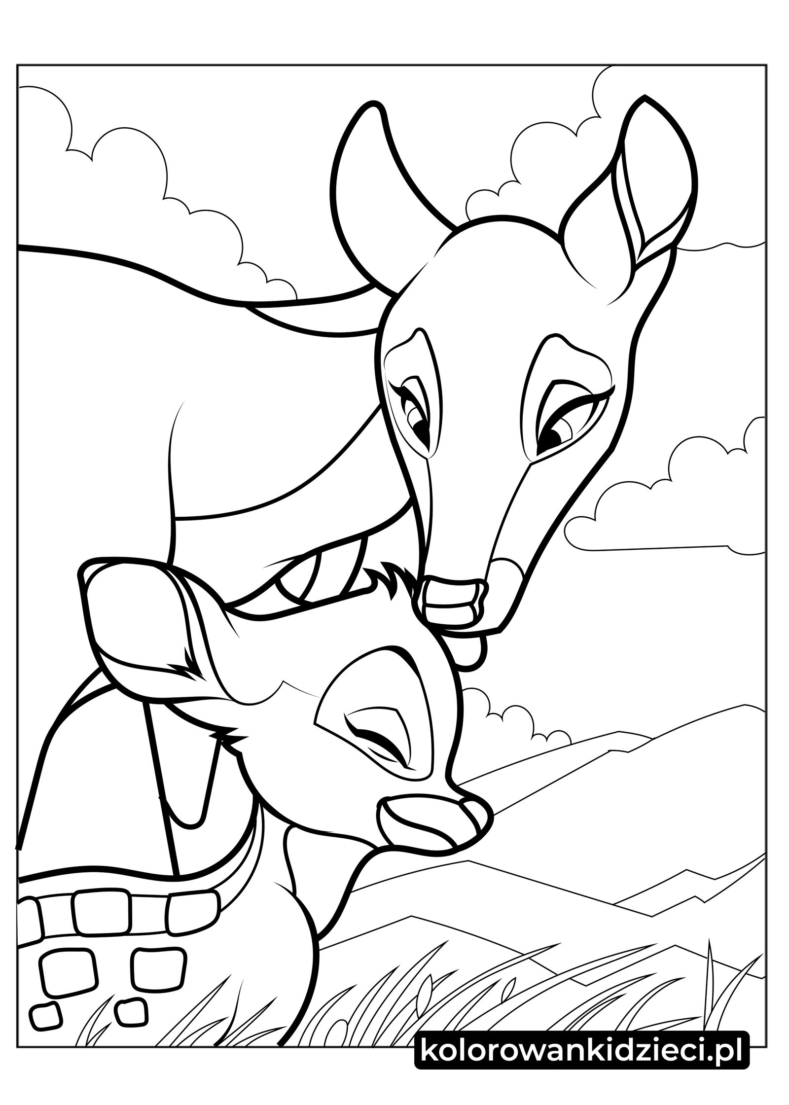 Kolorowanka do druku Bambi i jego matka Bambi-i-jego-matka