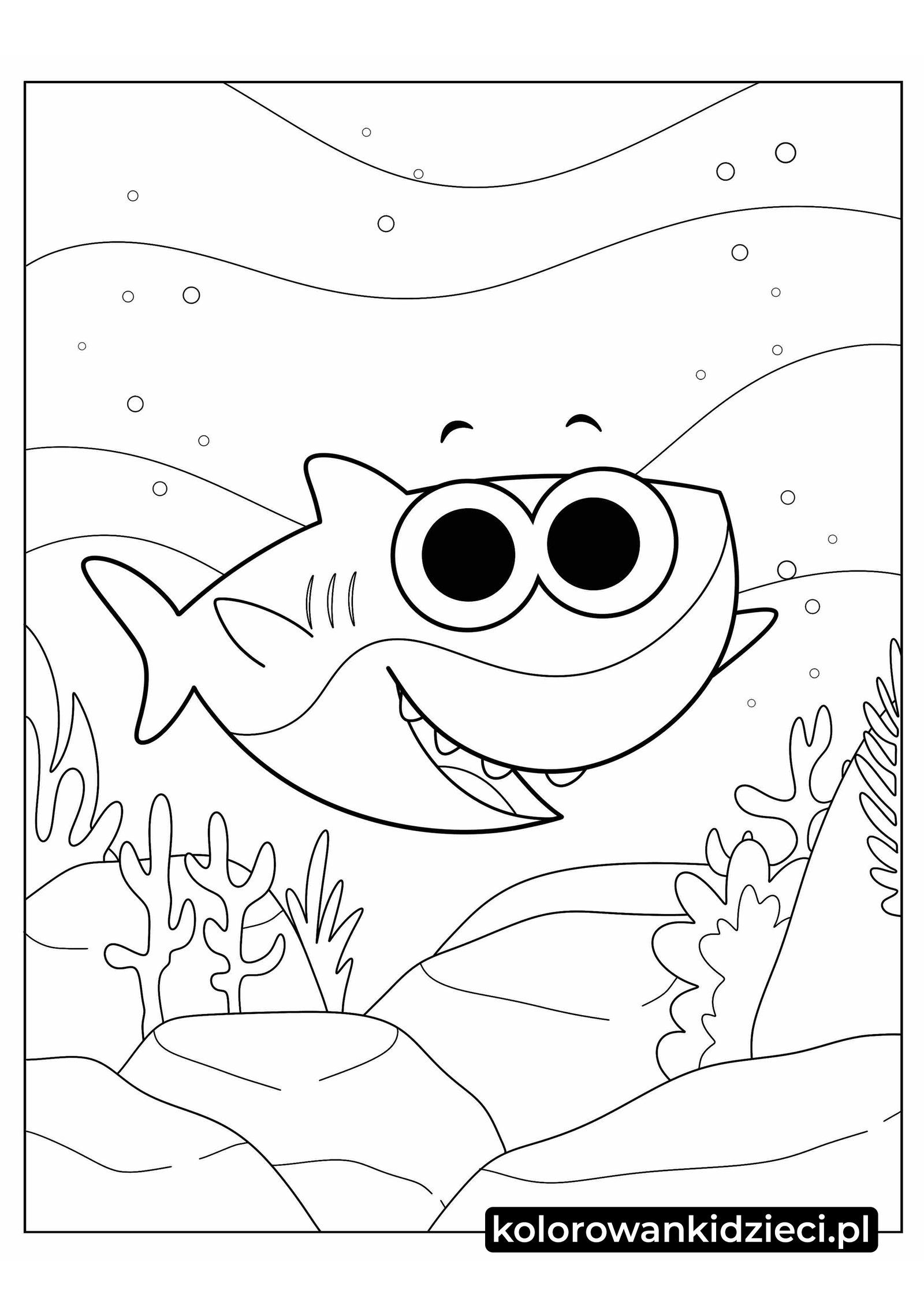 Kolorowanka do druku Baby Shark Finny Finny-Baby-Shark-Kolorowanka