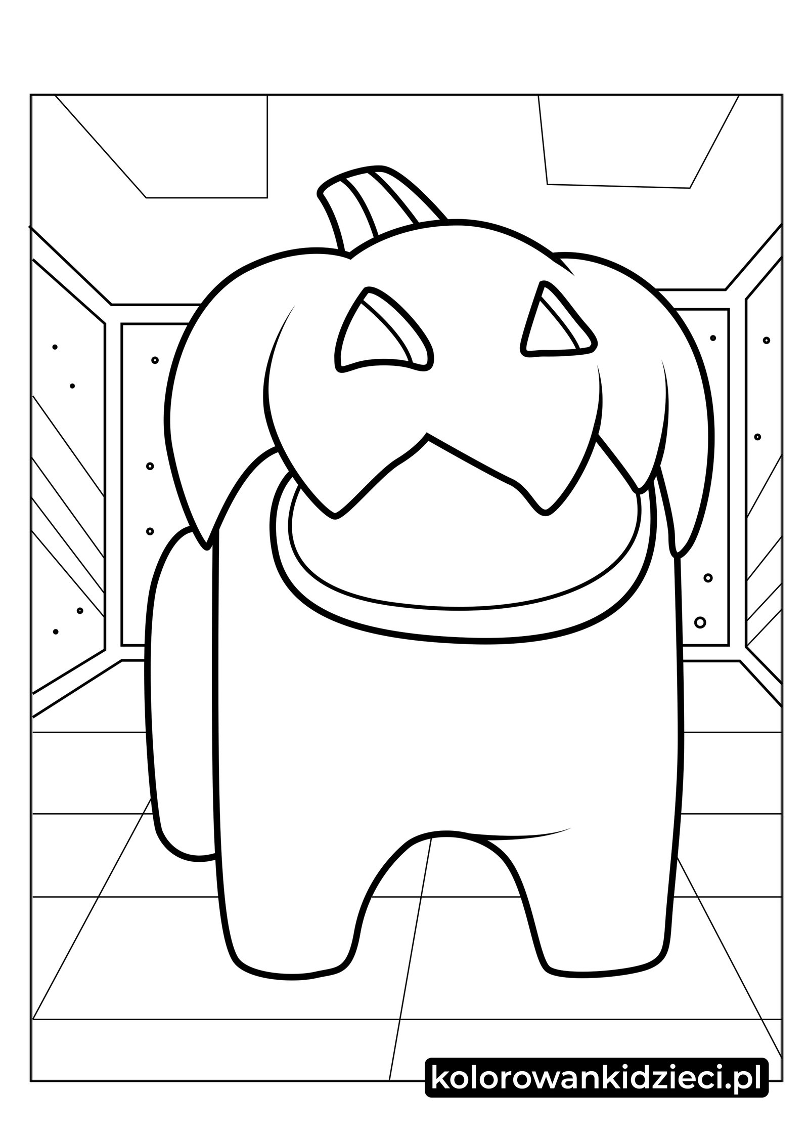 Kolorowanka do druku Among Us Z Jack O Lantern Kolorowanka-Among-Us-Z-Jack-O-Lantern