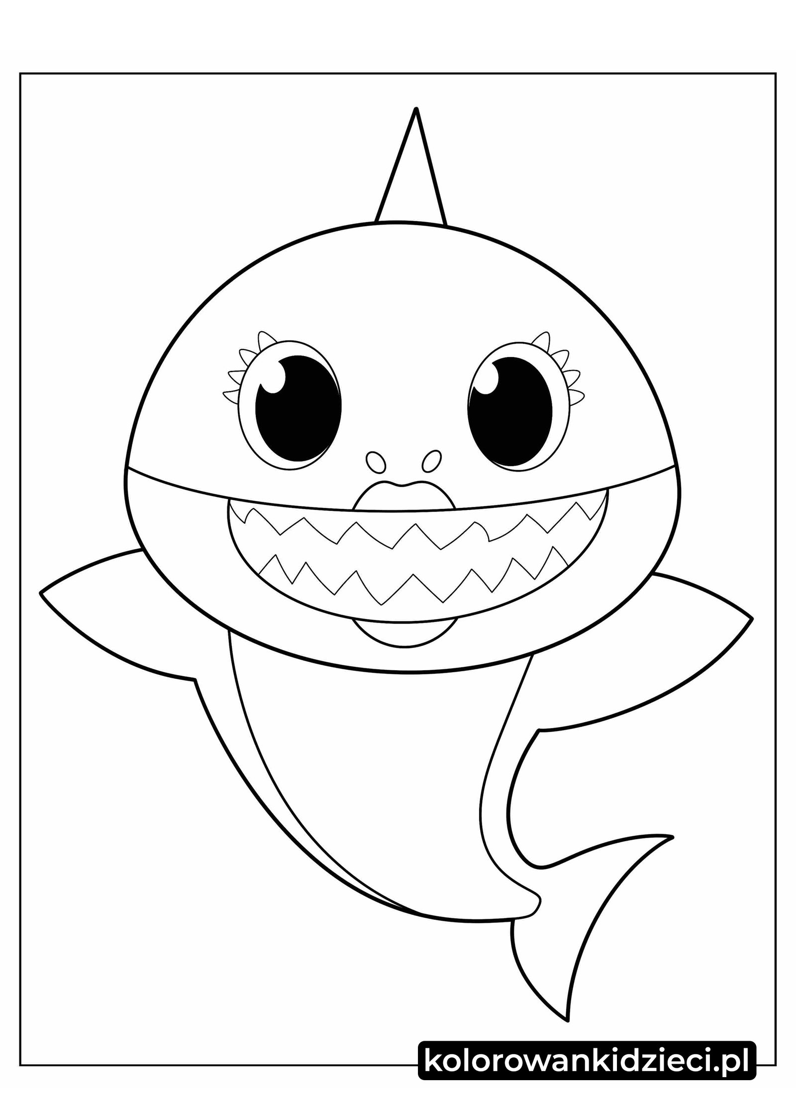 Kolorowanka do druku Słodka Mamusia Shark Słodka-Mamusia-Rekin-Kolorowanka-Arkusz