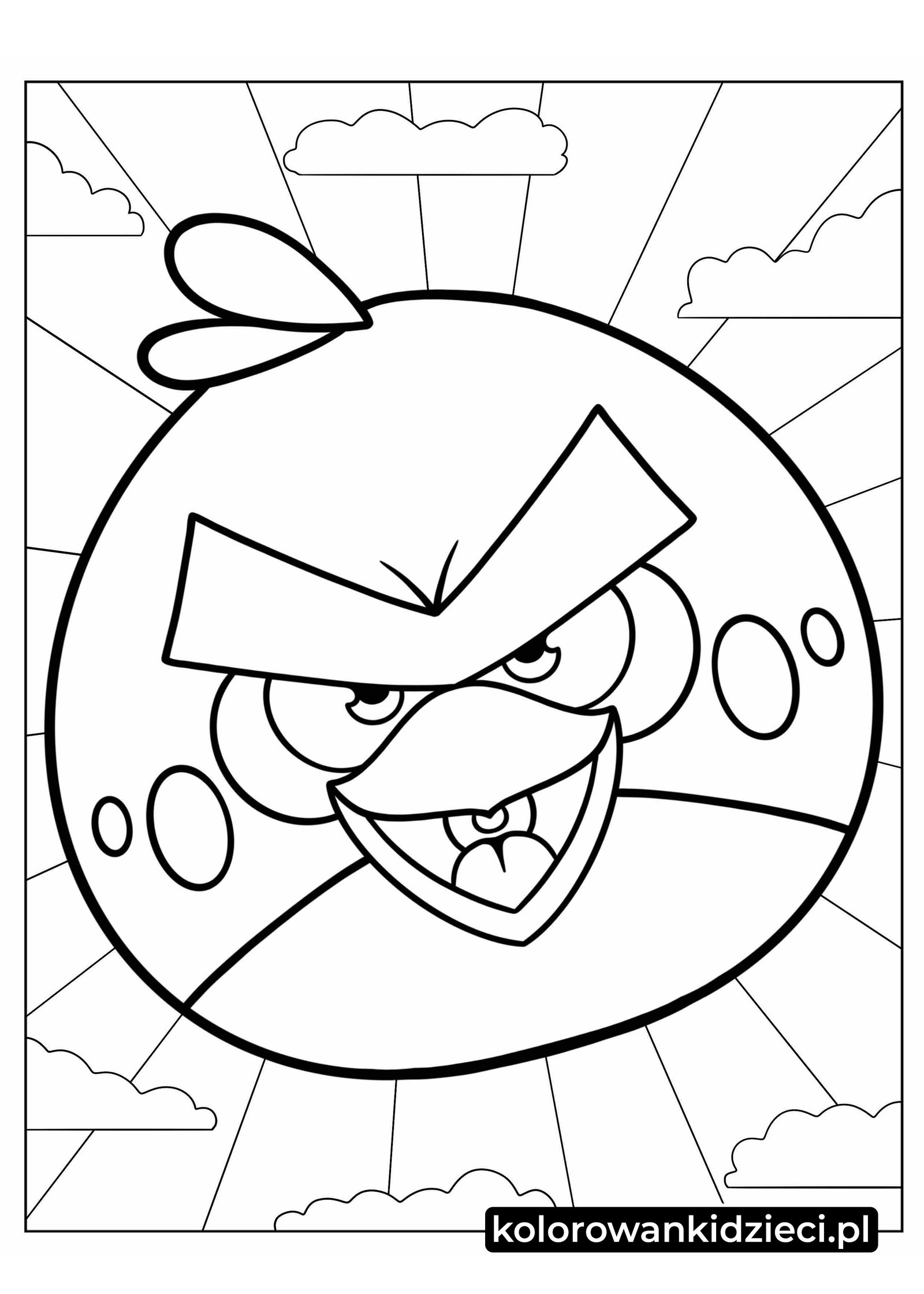 Angry birds czerwony rysunek kollorowy
