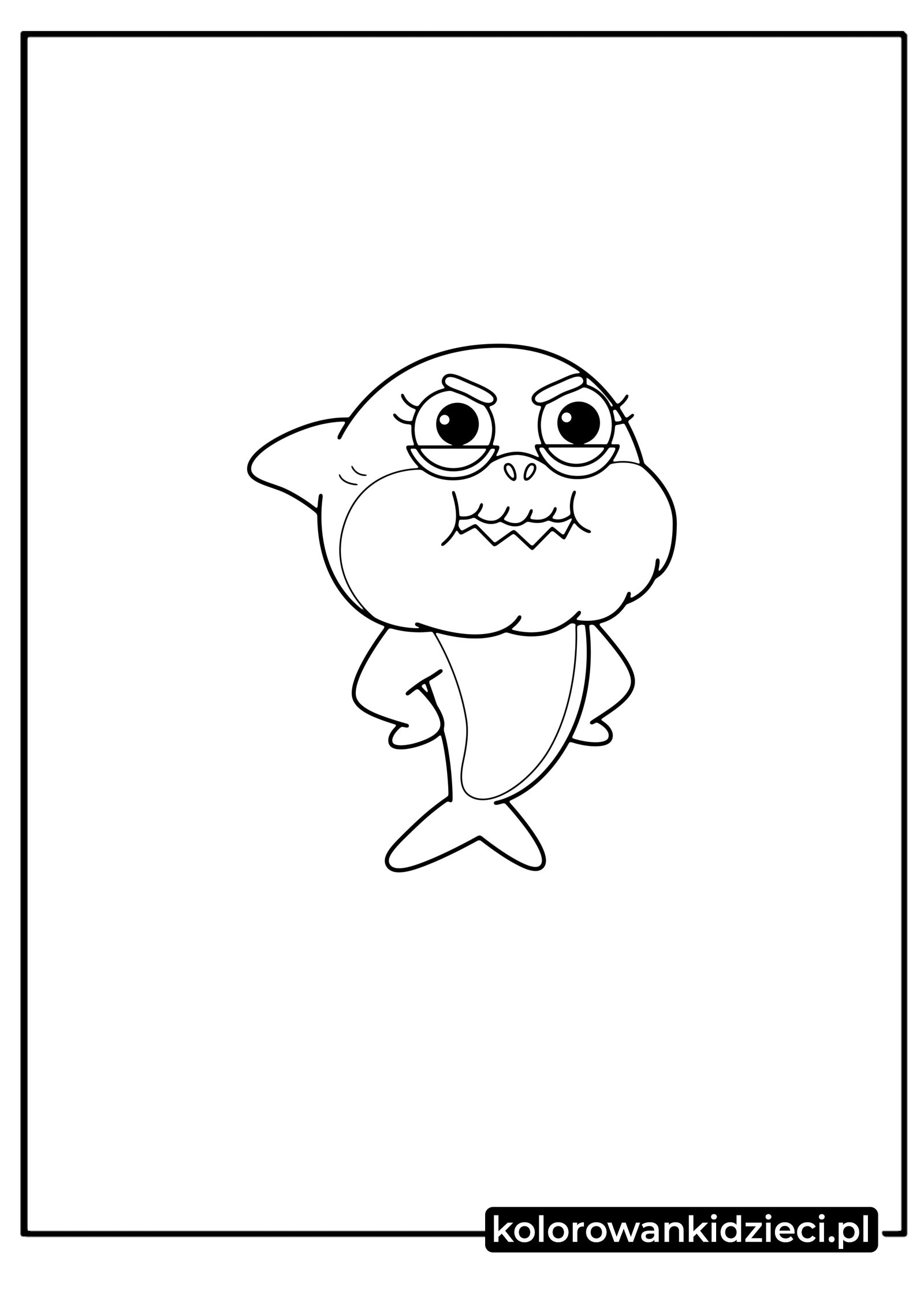 Kolorowanka do druku Baby shark babcia babcia-baby-shark-kolorowanki-strony