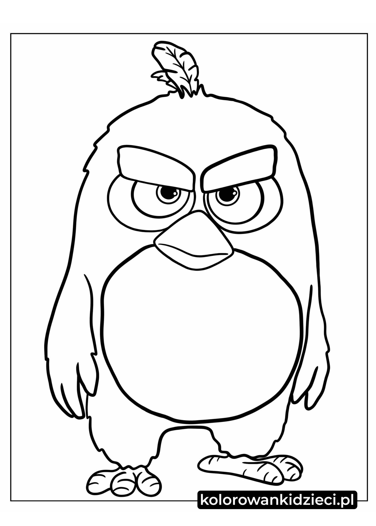 Czerwony angry birds film kolorowanka