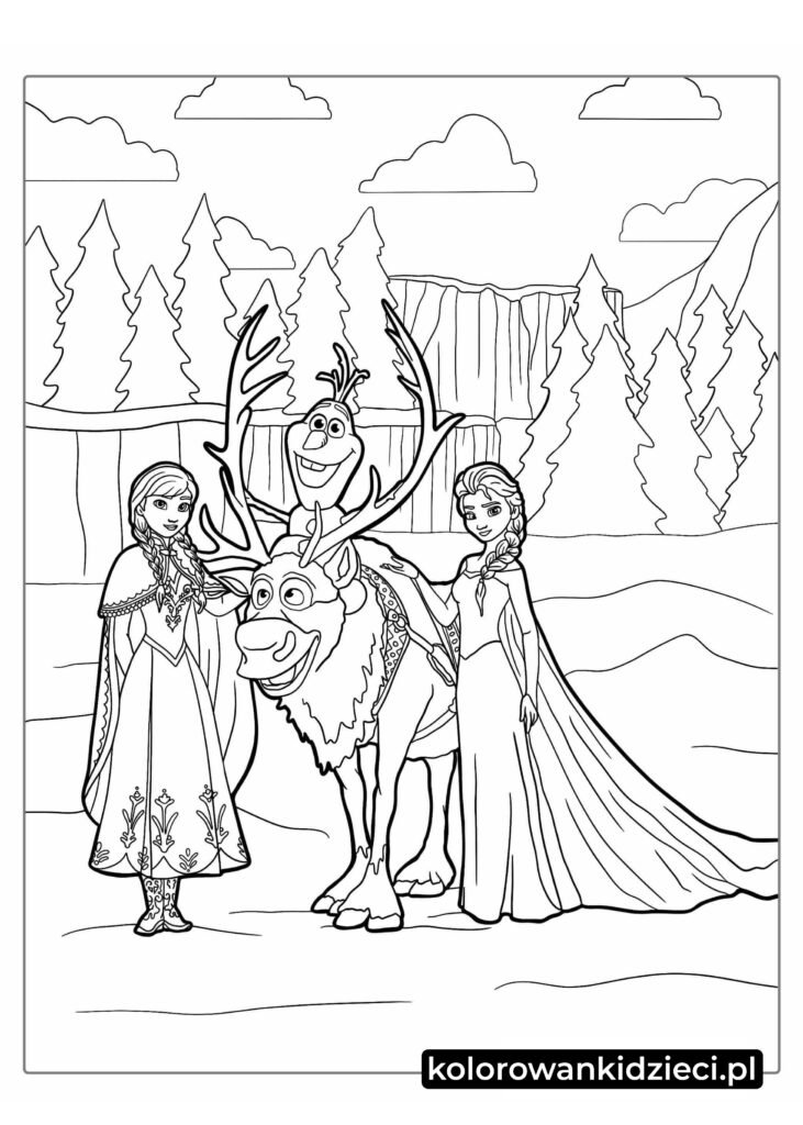 Anna-Elsa-Olaf-i-Sven-Kolorowanka