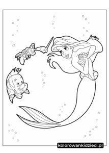 Arielka-z-Sebastian-i-Flounder-kolorowanka-arkusz