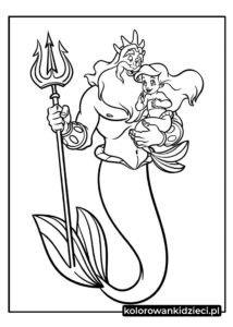 Arielka-z-ojcem-Trytonem-kolorowanki