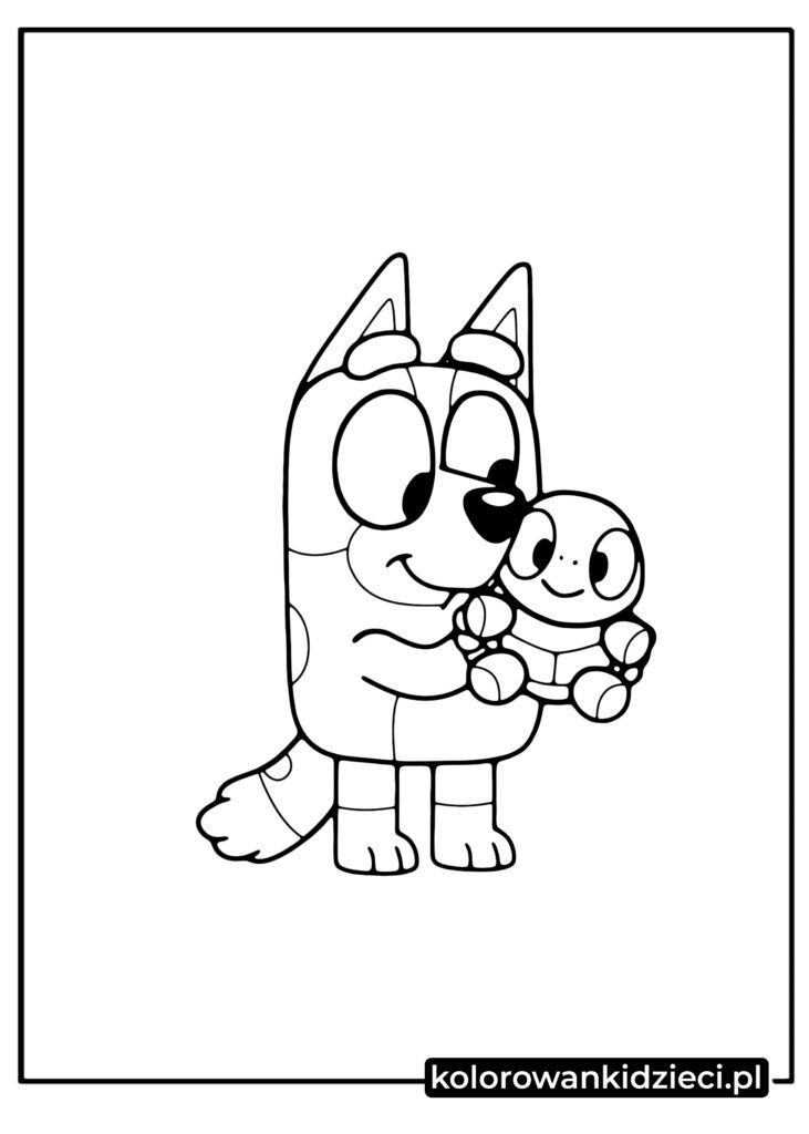 Bluey-z-żółwiem-kolorowanki