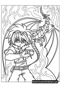 Dan-Kuso-z-dragonoidem-w-tle-kolorowanka