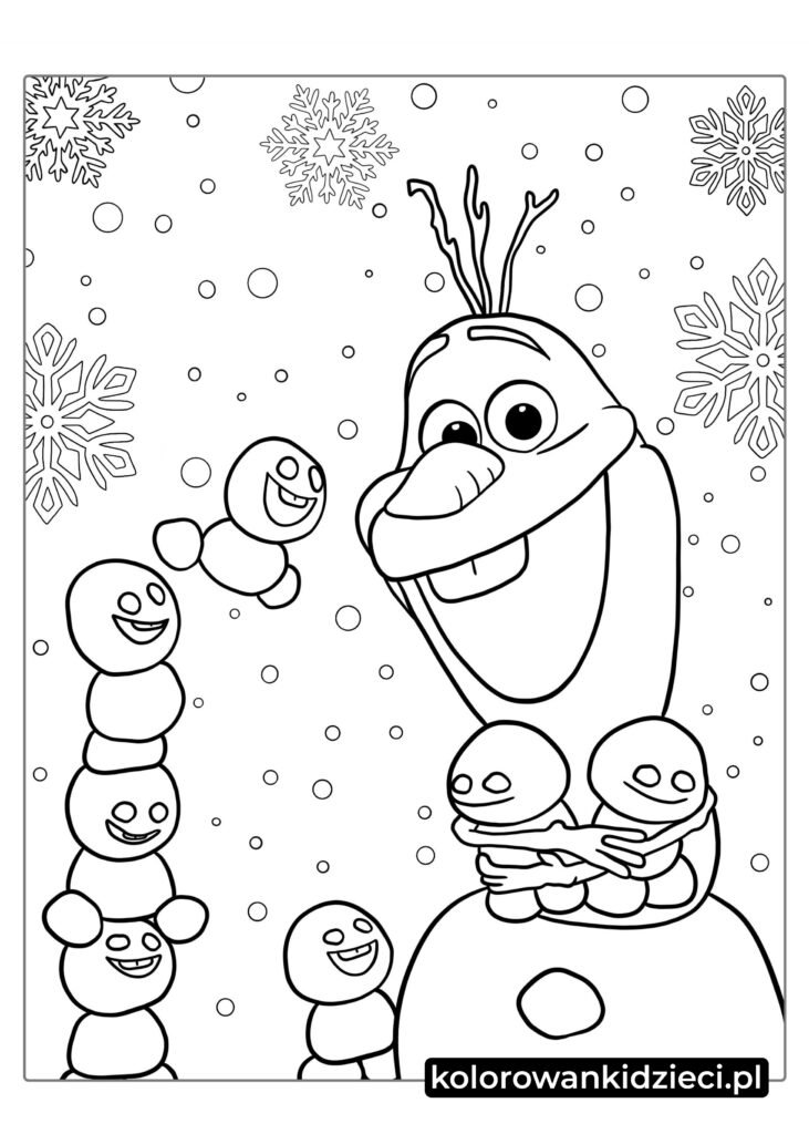 Frozen-Olaf-i-śnieżne-dzieci-do-pokolorowania