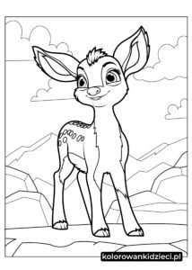 Kawaii-Dziecko-Bambi-Kolorowanka