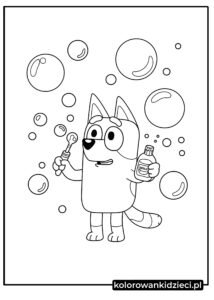 Kolorowanka-Bluey-Dmuchanie-Bańki