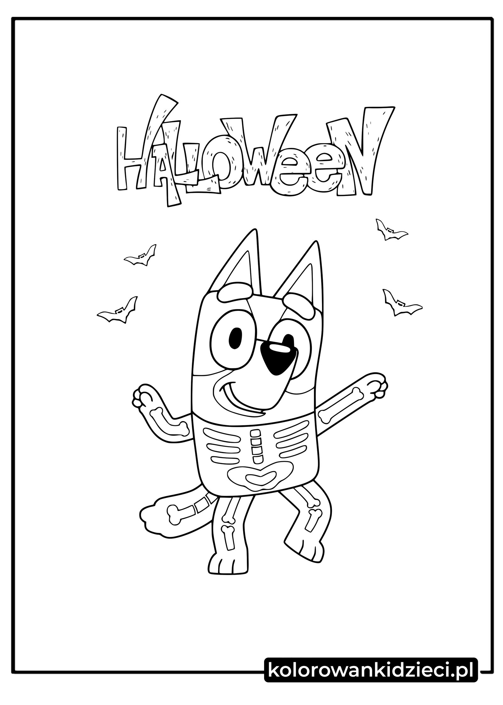 Kolorowanka do druku Bluey Halloween Kolorowanka-Bluey-Halloween