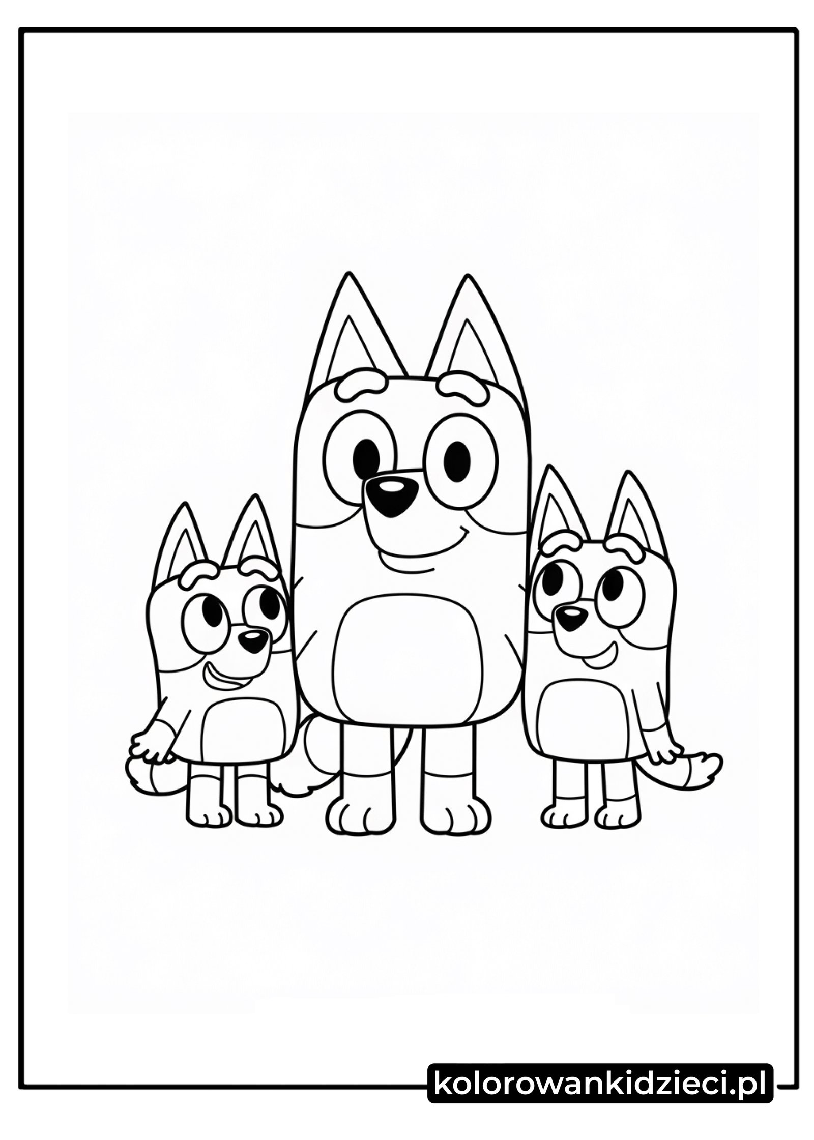 Kolorowanka do druku Bluey rodzina Kolorowanka-Bluey-przyjaciele