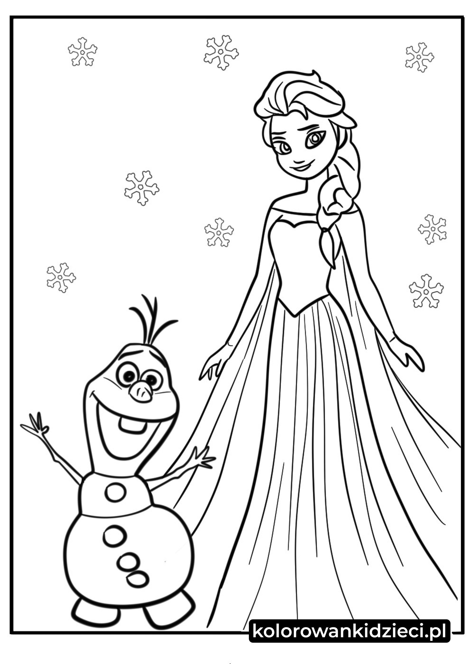Kolorowanka do druku Kraina Lodu Elsa i Olaf Kolorowanka-Elsa-i-Olaf
