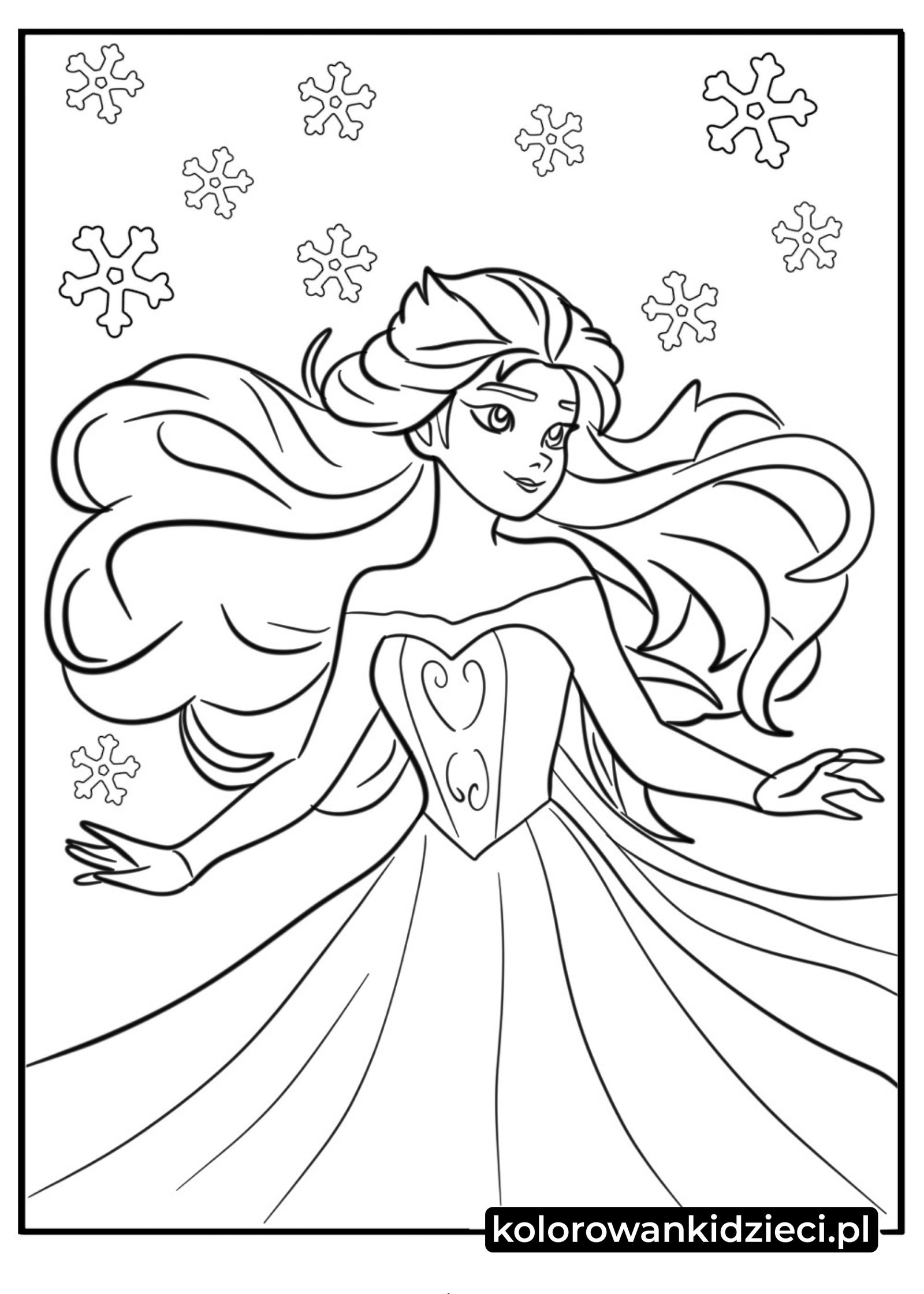 Kolorowanka do druku Kraina Lodu Elsa Kolorowanka-Frozen-Elsa