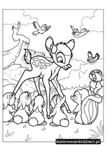 Kolorowanki-Bambi-Z-Kwiatkami-I-Siostrami-Thumper