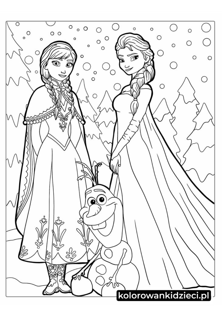Olaf-Elsa-And-Anna-Kolorowanka-Dla-dziewczyn