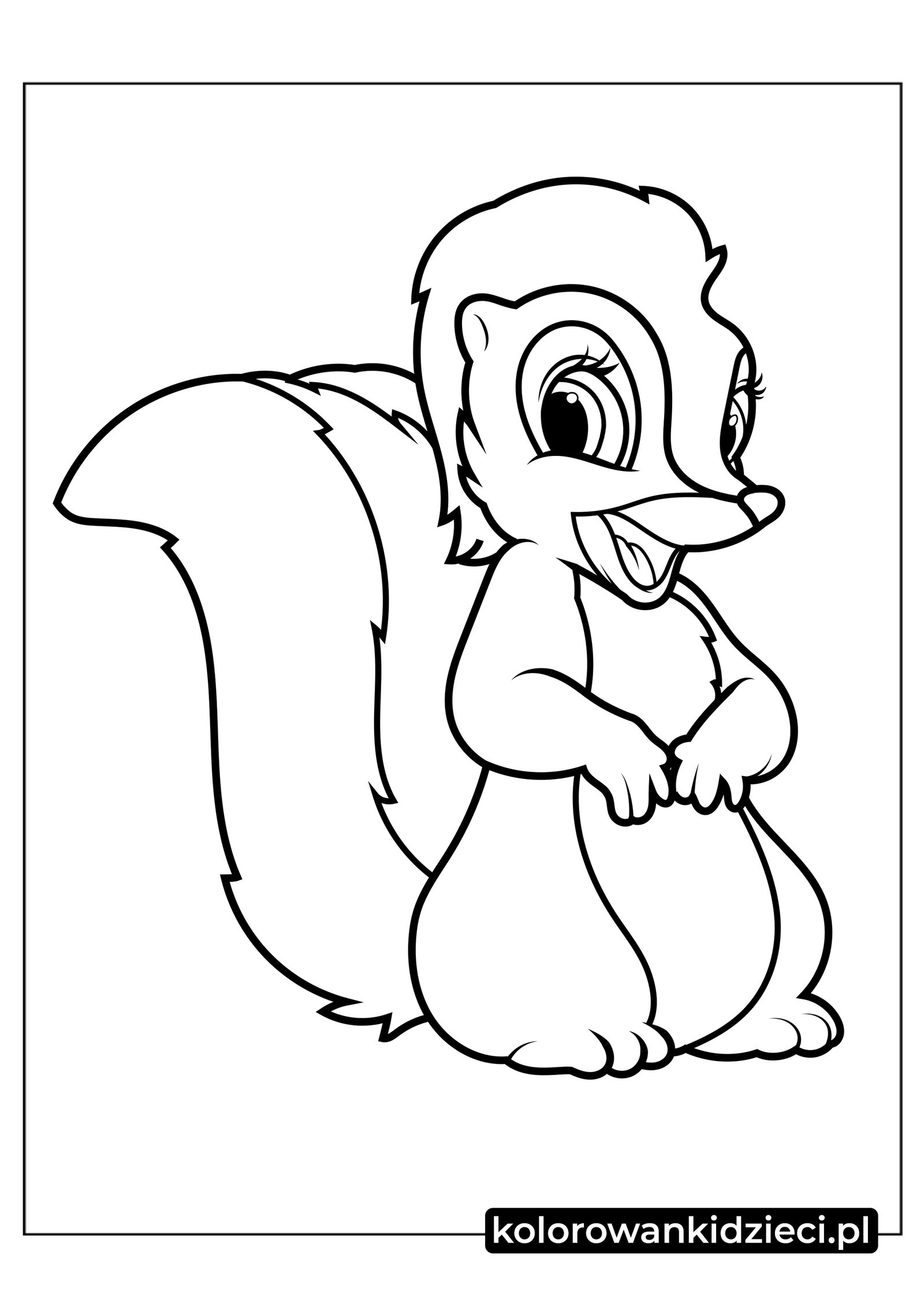 Kolorowanka do druku Prosty zarys Skunk w bambi Prosty-zarys-kwiatu-Skunk-w-bambi