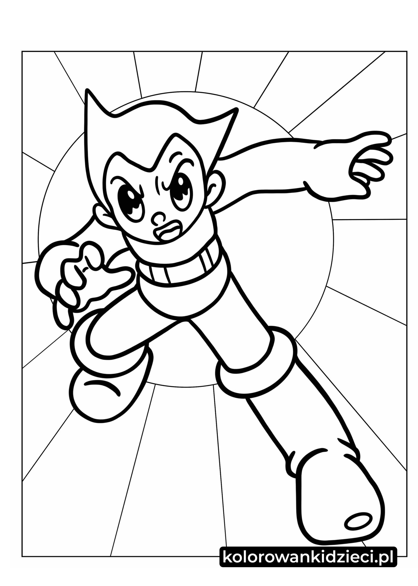 Kolorowanka do druku Anime Astro Boy anime Astro-Boy-Kontur-Kolorowanka-Dla-Przedszkolaków