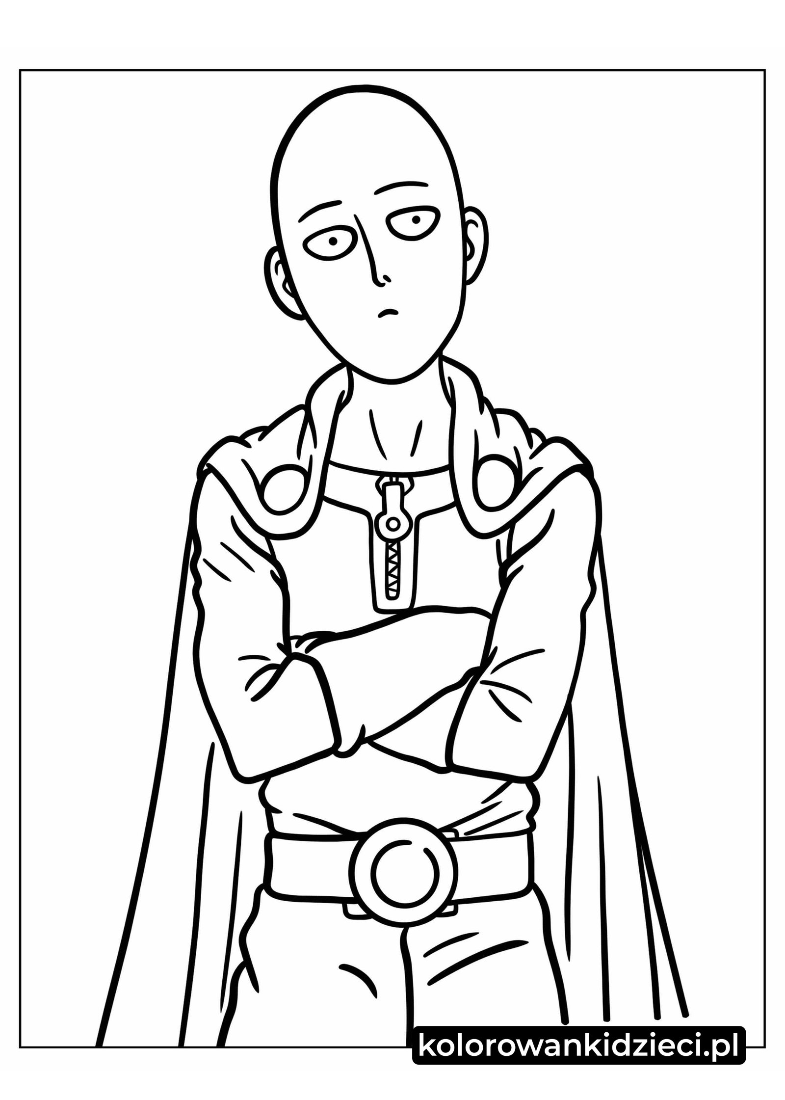 Kolorowanka do druku Anime łatwy One Punch Man Saitama anime łatwy-One-Punch-Man-Saitama-Kolorowanka-Dla-Dzieci