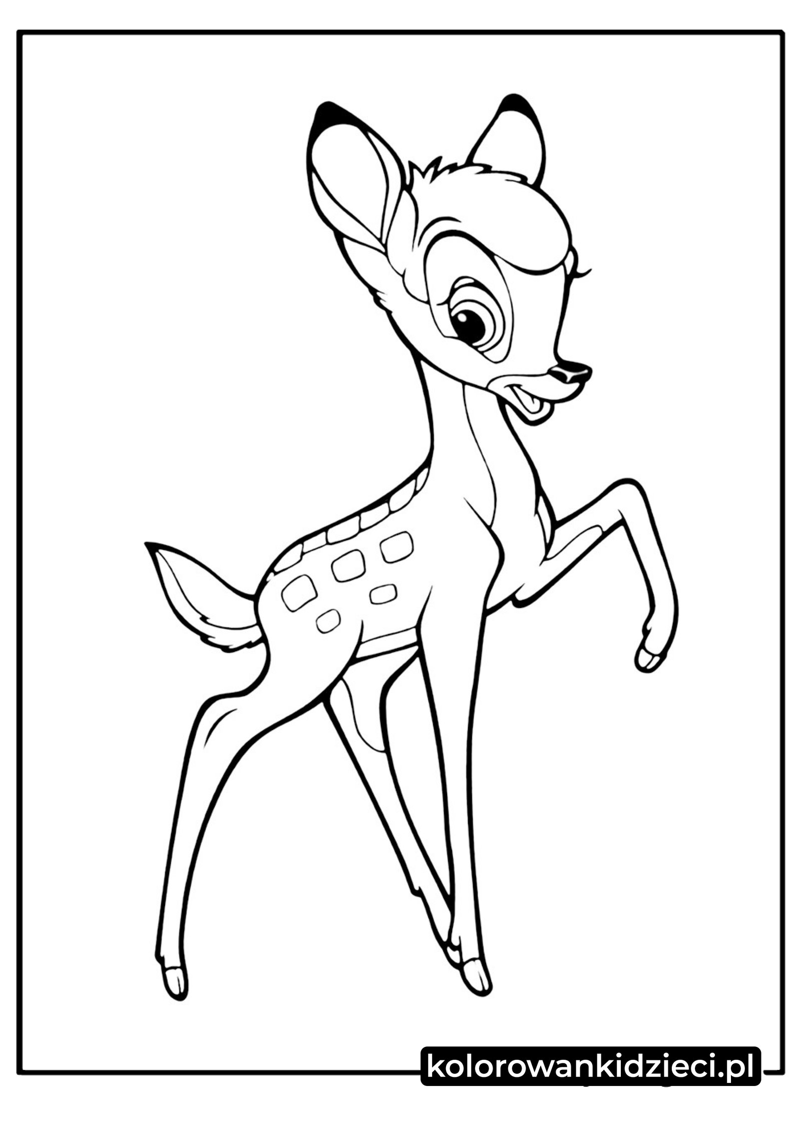 Kolorowanka do druku łatwa strona do Bambi łatwa-strona-do-kolorowania-bambi