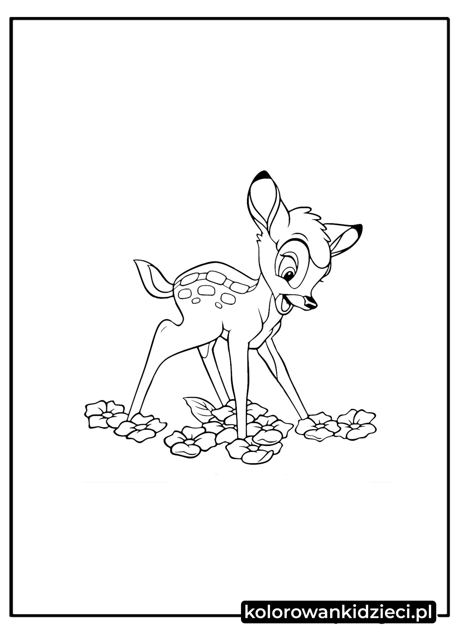 Kolorowanka do druku Prosta Bambi prosta-kolorowanka-bambi