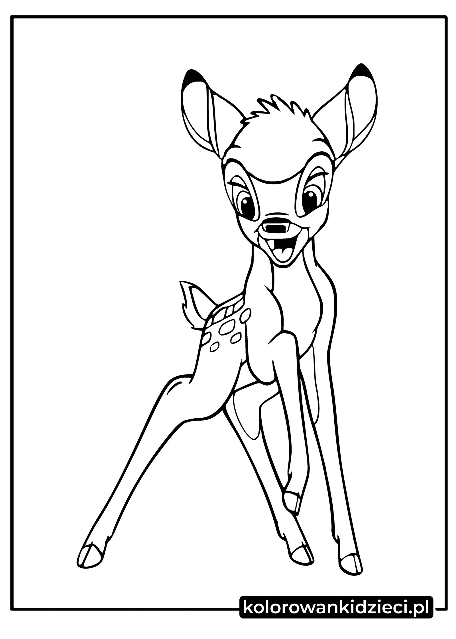 Kolorowanka do druku Szczęśliwy Bambi szczęśliwy-bambi-kolorowanka