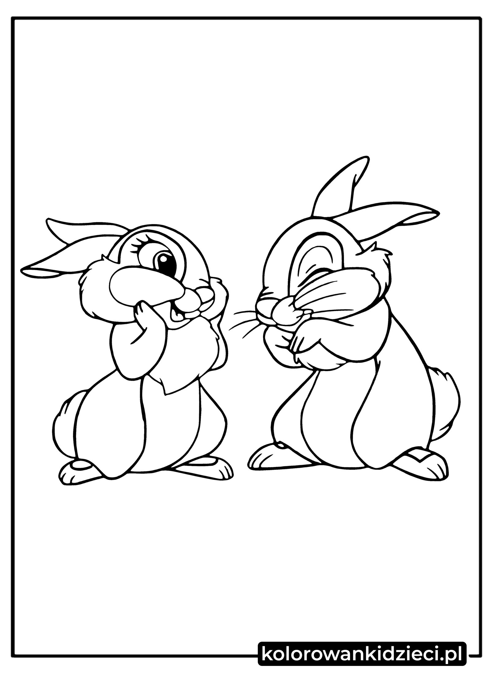 Kolorowanka do druku Bambi Thumper miss bunny thumper-miss-bunny-kolorowanka