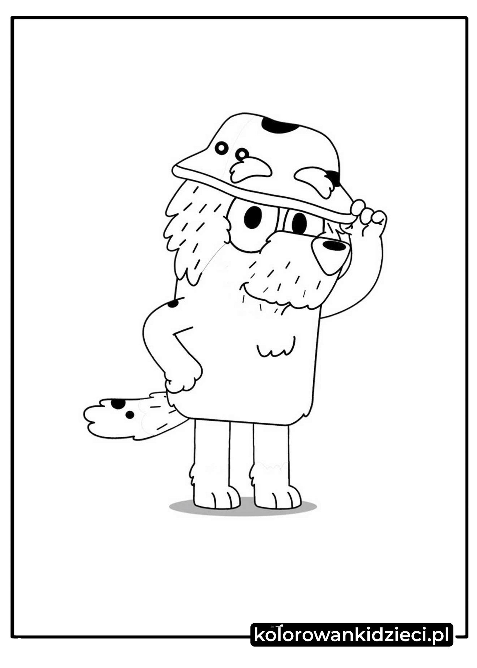 Kolorowanka do druku Bluey Dziadek  Kolorowanka-Dziadek-Bluey