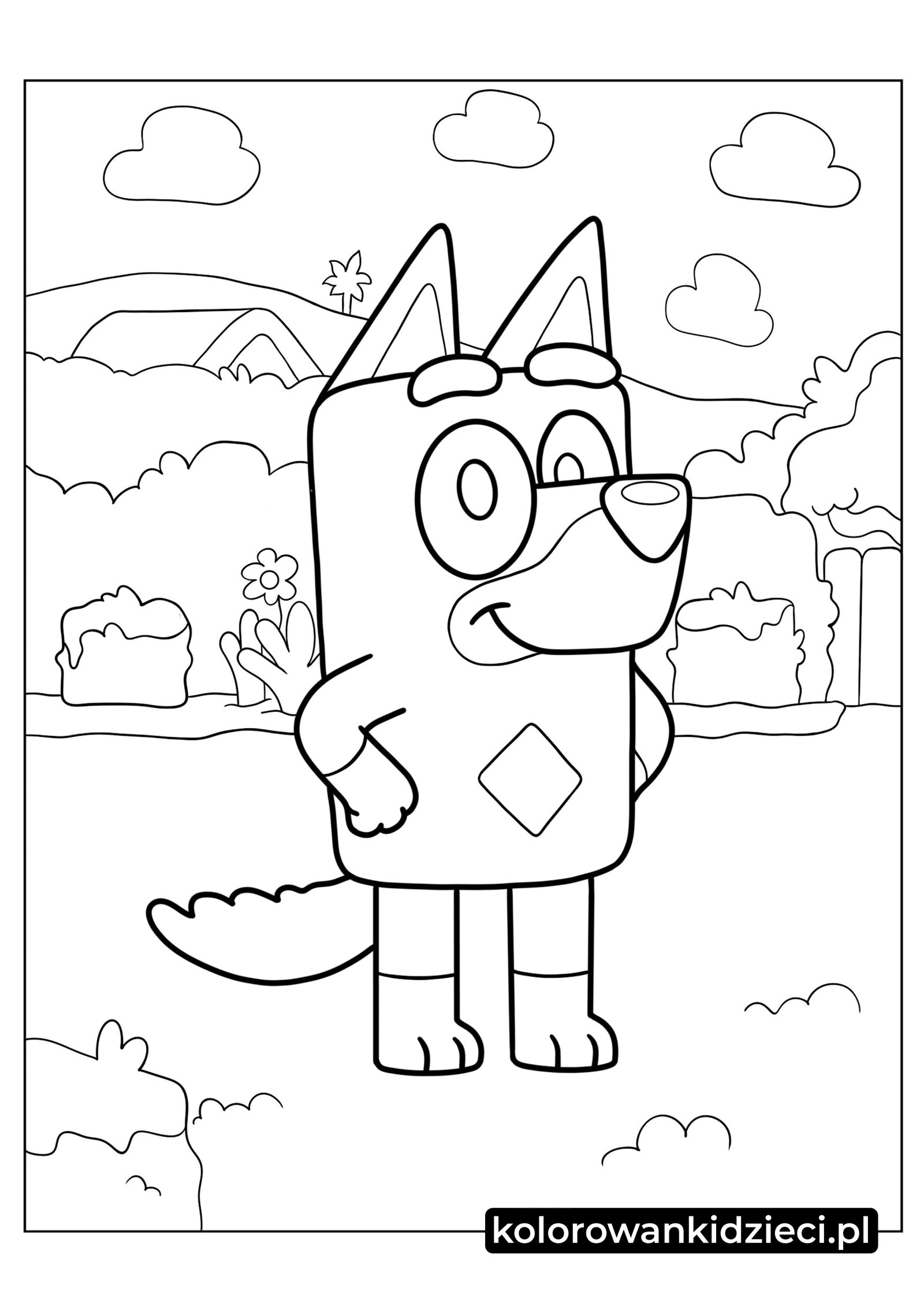 Kolorowanka do druku Bluey Rusty  Rusty-Kolorowanka-Dla-Dzieci