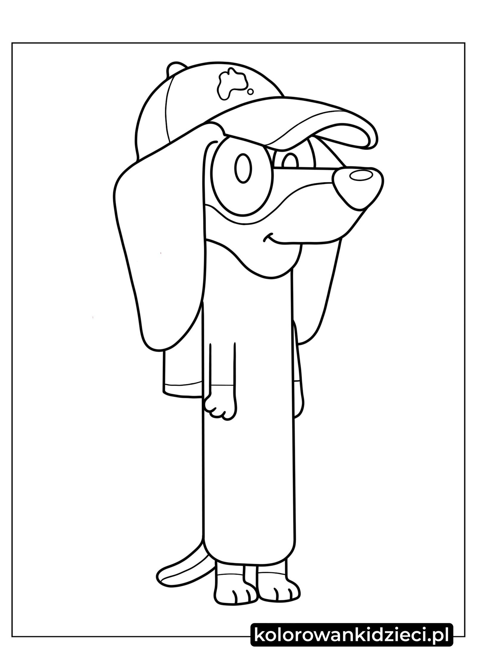 Kolorowanka do druku Bluey Snickers łatwy-arkusz-do-kolorowania-Snickers