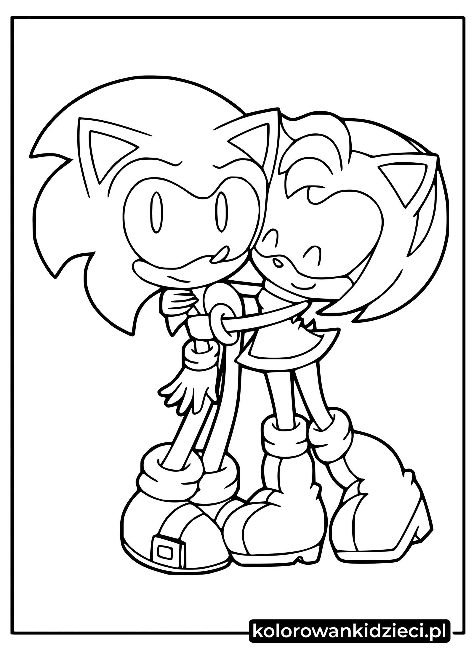Kolorowanka-Sonic-i-Amy-Rose