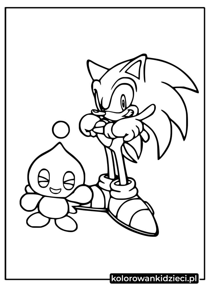 Sonic i Cheese z gry Sonic kolorowanka do druku dla dzieci