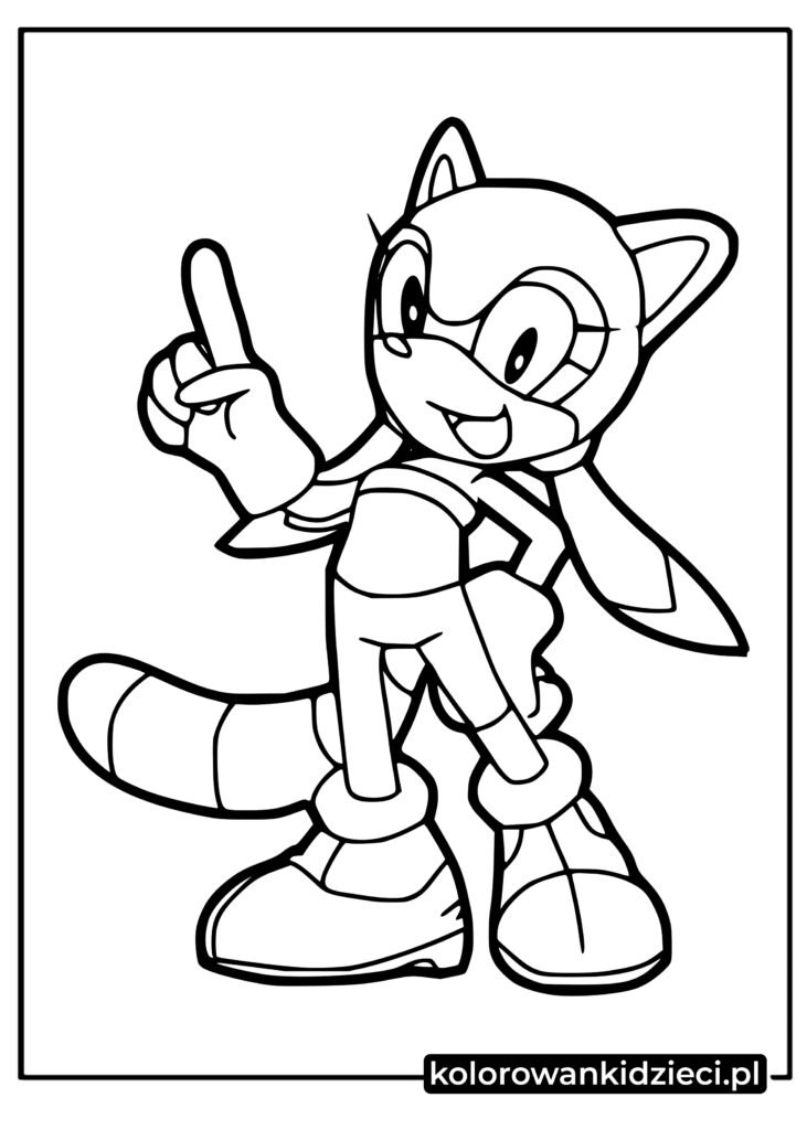 Marine the Raccoon z gry Sonic kolorowanka do druku dla dzieci