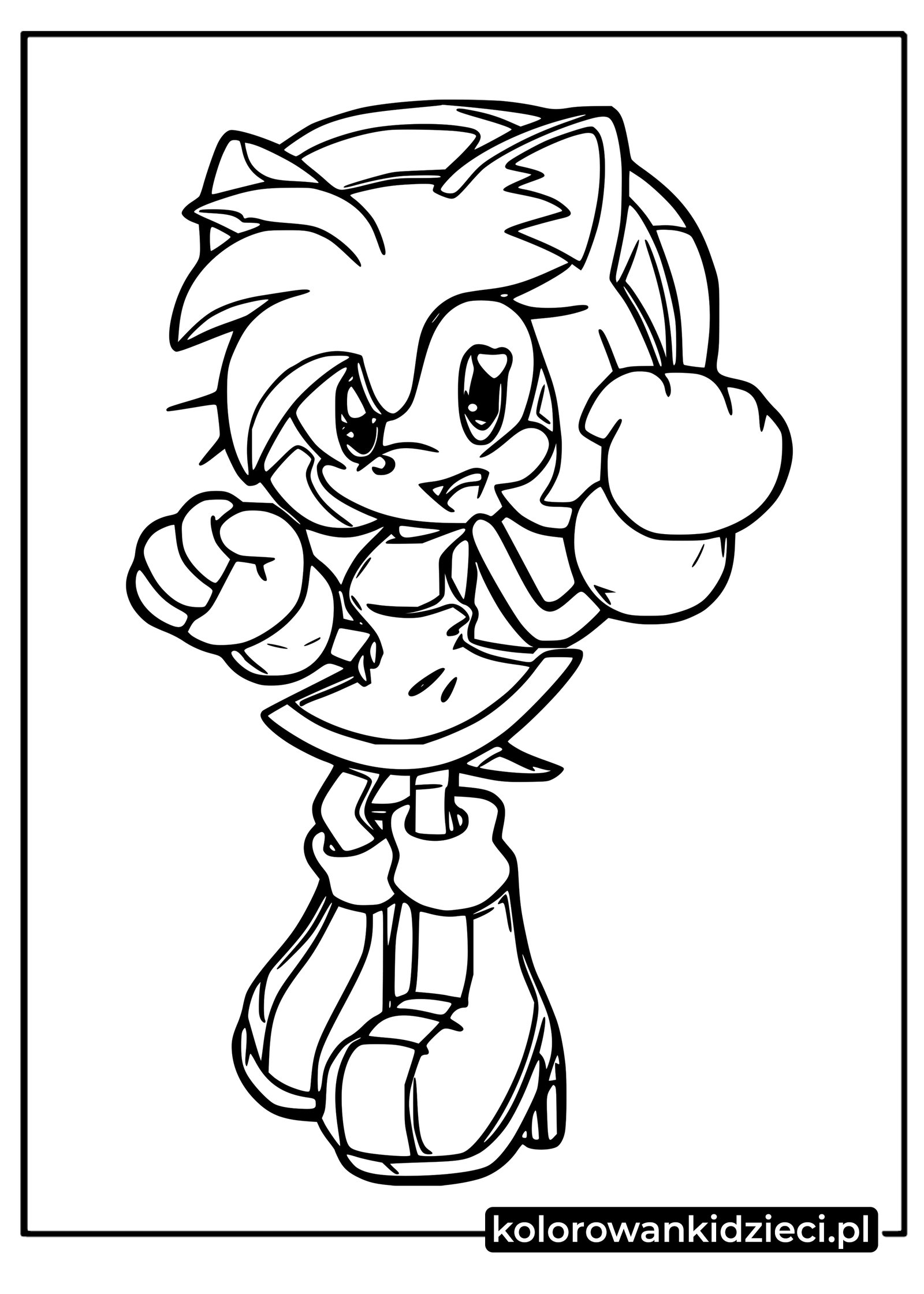Amy rose kolorowanka Sonic