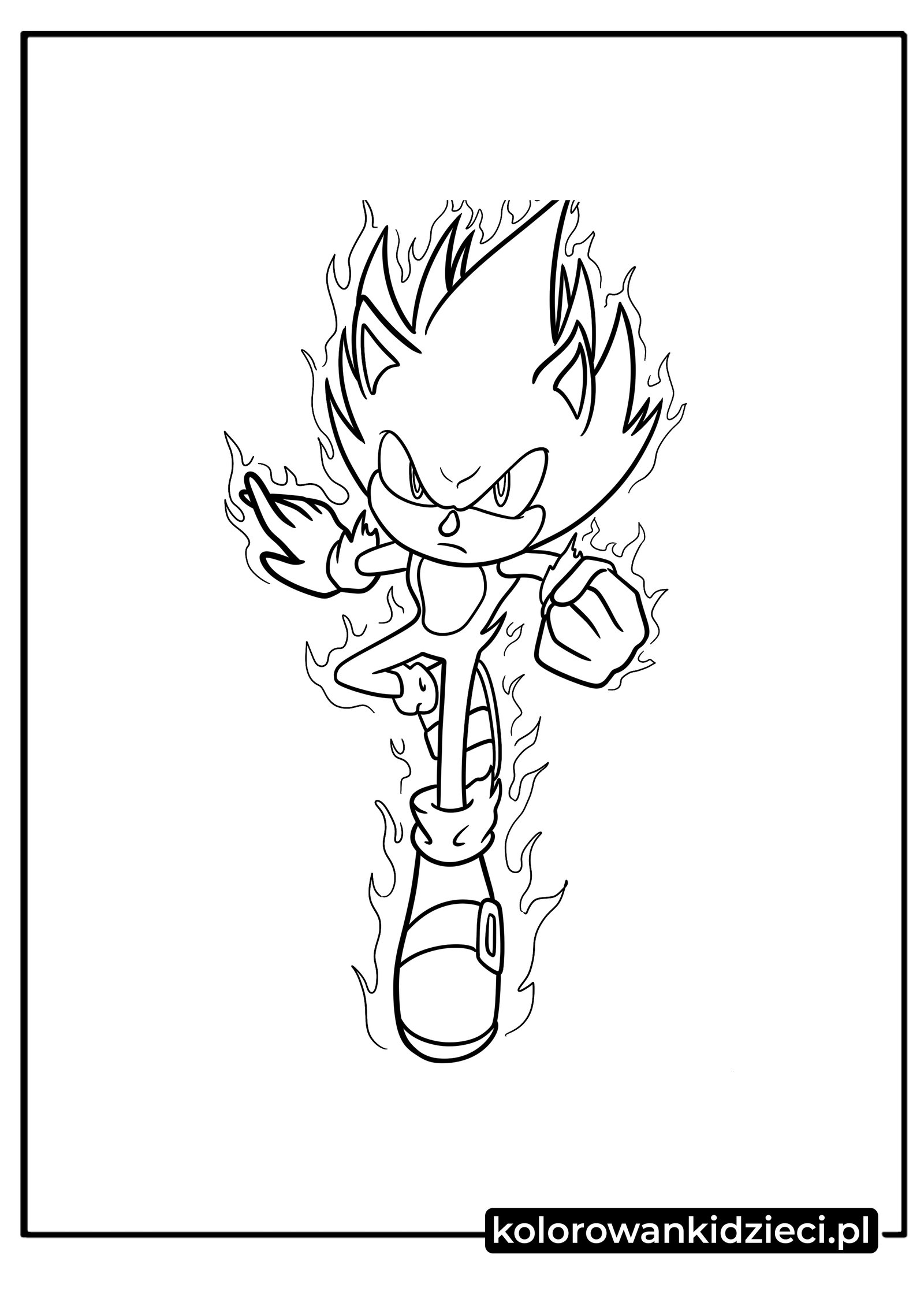Wściekły-Super-Sonic-Kolorowanka-Dla-Dzieci