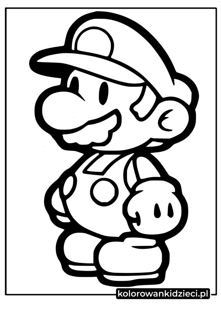 Mały Mario z gry Super Mario Bros kolorowanka do druku dla dzieci