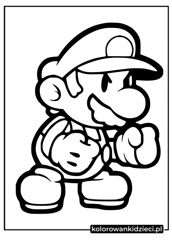 Mario bokser z gry Super Mario kolorowanka do druku dla dzieci