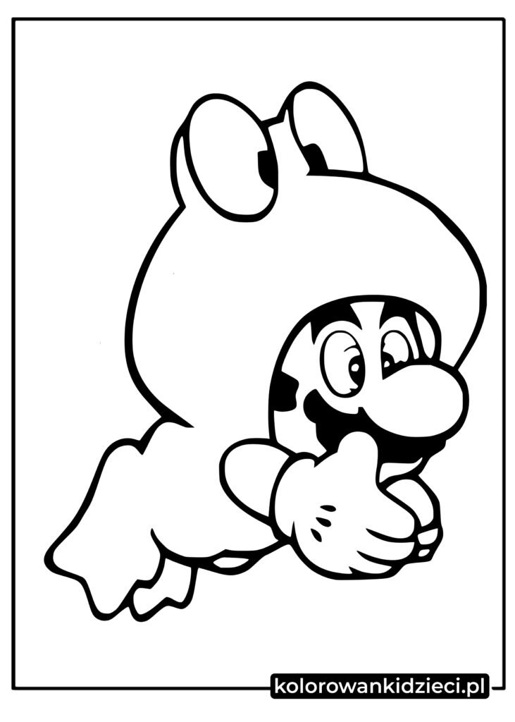 Mario w stroju żaby z gry Super Mario kolorowanka do druku dla dzieci