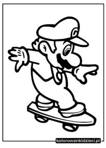 Kolorowanka-Mario-grający-na-deskorolce
