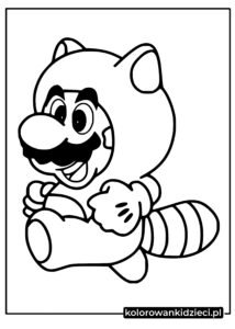 Kolorowanka-Mario-z-czerwoną-pandą