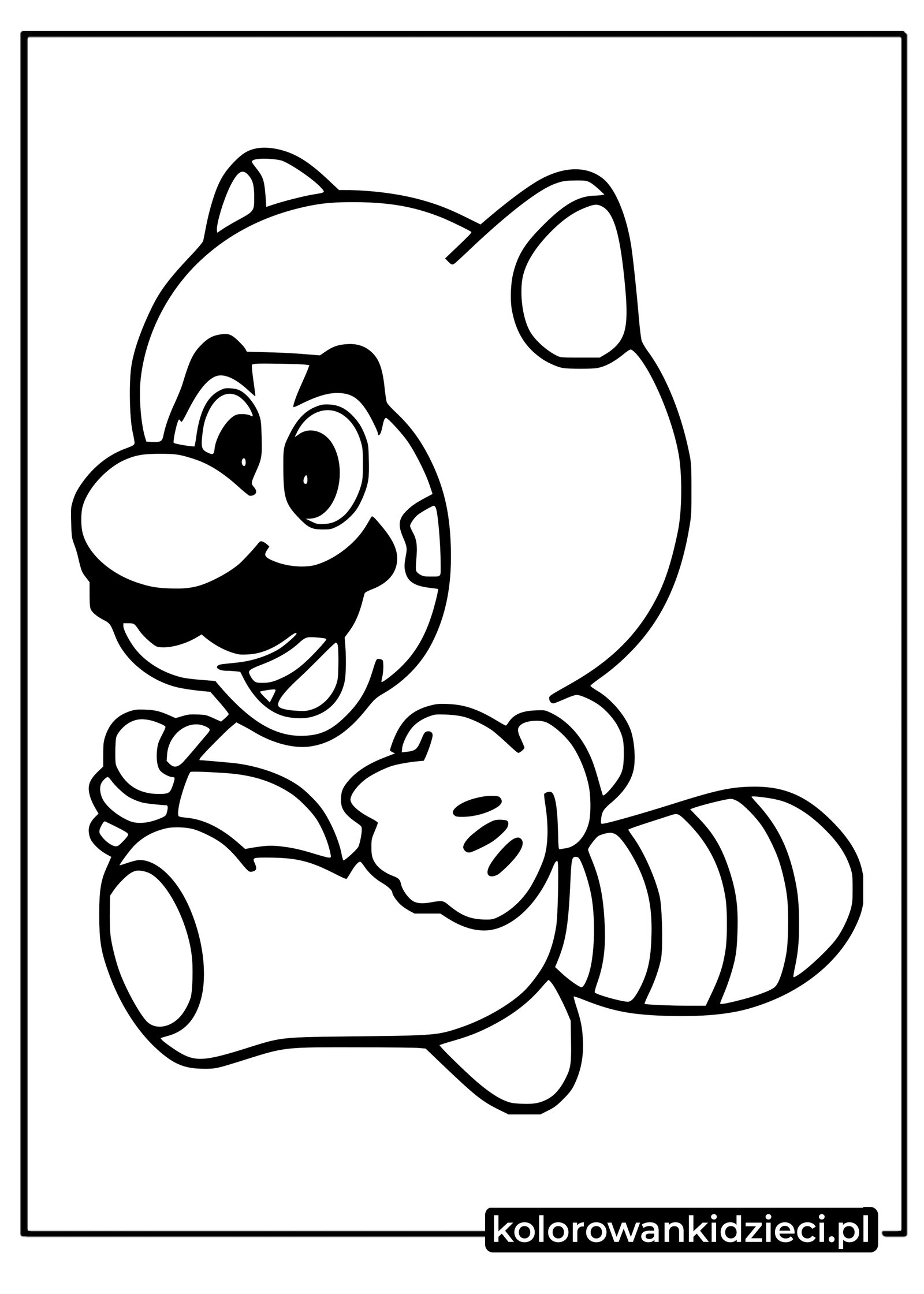 Kolorowanka do druku Mario z czerwoną pandą Kolorowanka-Mario-z-czerwoną-pandą