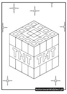 Kolorowanka Minecraft tnt