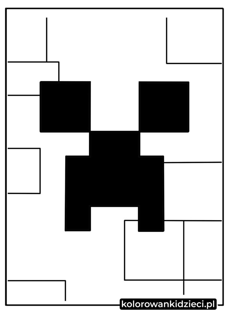 Kolorowanka Logo Minecraft w formie klocków do druku dla dzieci