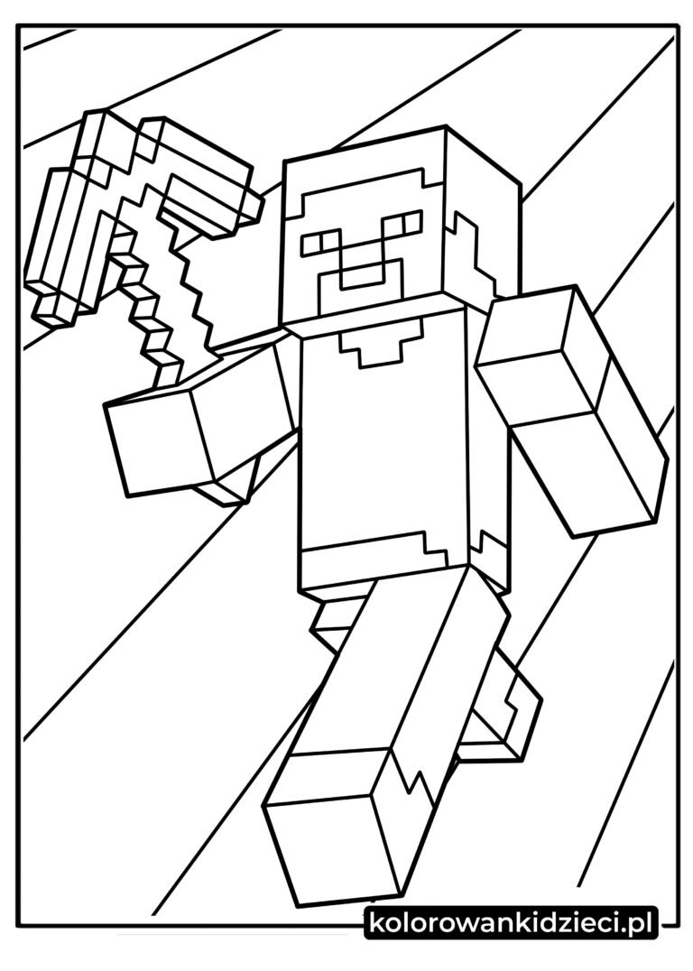 Steve Minecraft Kolorowanka dla dzieci