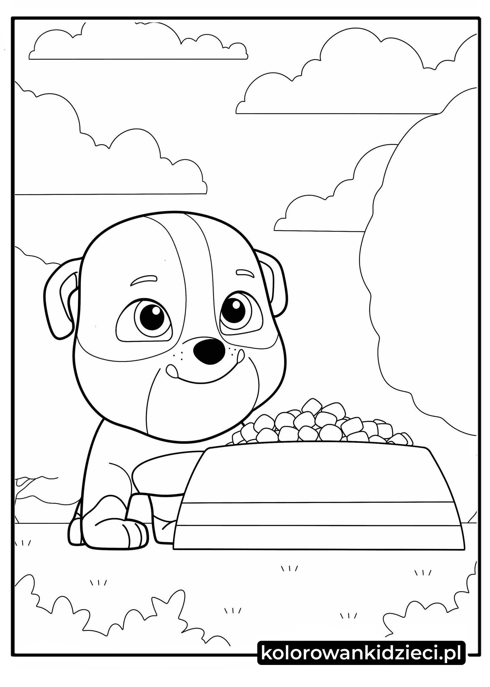 Kolorowanki-Baby-Rubble-z-bajki-Psi-Patrol