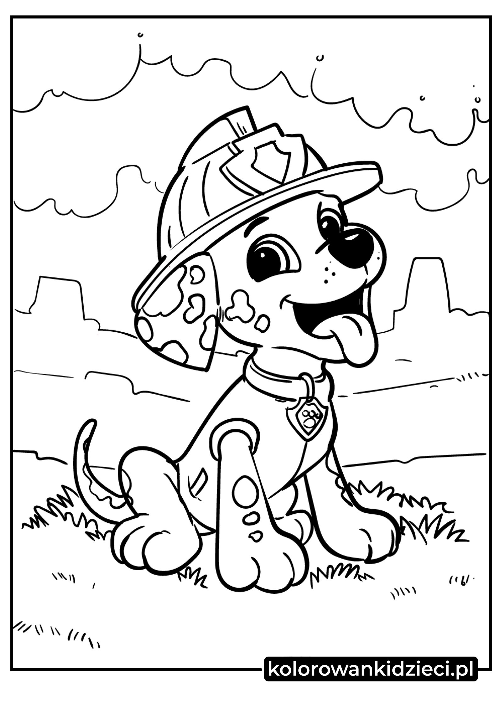 Kolorowanki psi patrol z Marshall
